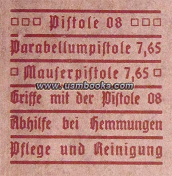 Die Pistole 08, Parabellum-Pistole 7,65, Mauserpistole 7,65